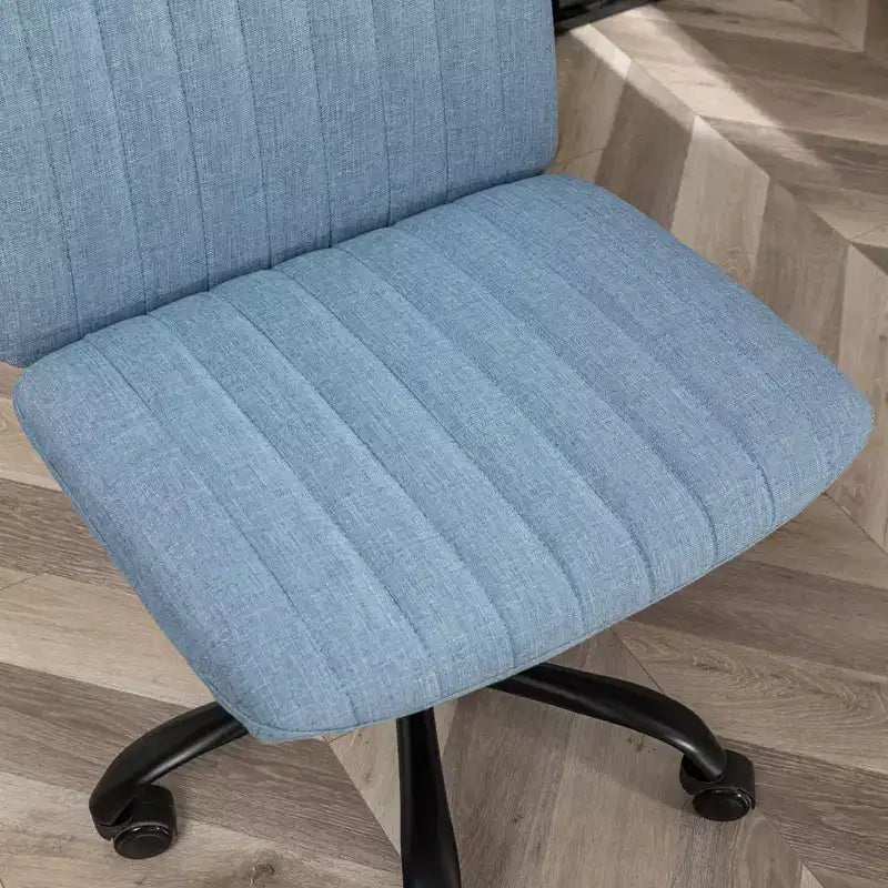 Chaise de bureau ergonomique sans accoudoirs avec hauteur réglable et roulettes, pivotante à 360° pour la maison et le bureau