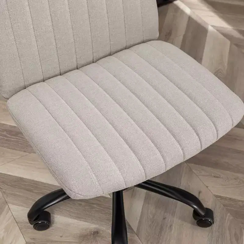 Chaise de bureau ergonomique sans accoudoirs avec hauteur réglable et roulettes, pivotante à 360° pour la maison et le bureau