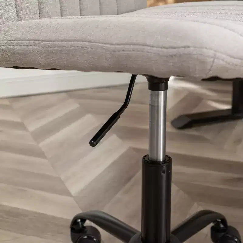 Chaise de bureau ergonomique sans accoudoirs avec hauteur réglable et roulettes, pivotante à 360° pour la maison et le bureau