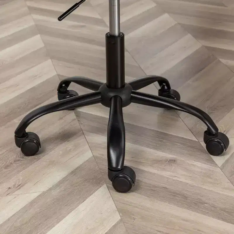 Chaise de bureau ergonomique sans accoudoirs avec hauteur réglable et roulettes, pivotante à 360° pour la maison et le bureau