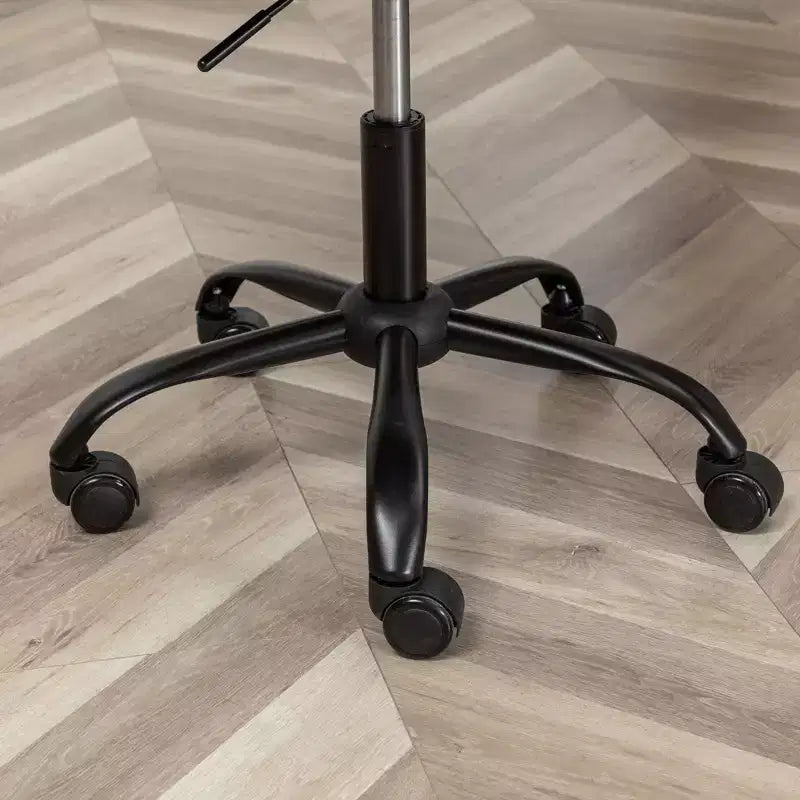 Chaise de bureau ergonomique sans accoudoirs avec hauteur réglable et roulettes, pivotante à 360° pour la maison et le bureau