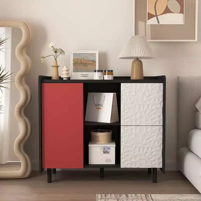 Bahut moderne avec 1 porte et 2 tiroirs pour le salon, l'entrée et le bureau
