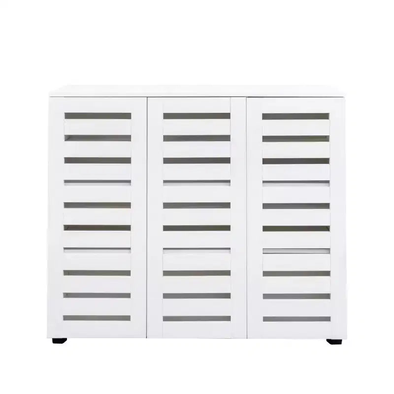 Meuble à chaussures 5 niveaux avec trois portes et étagères réglables pour entrée, salon et couloir