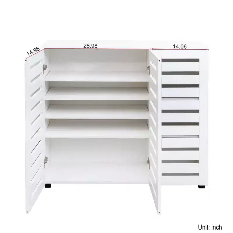 Meuble à chaussures 5 niveaux avec trois portes et étagères réglables pour entrée, salon et couloir