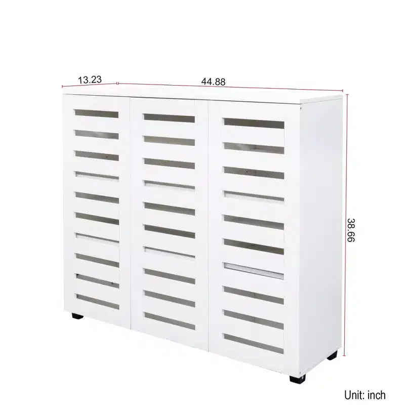 Meuble à chaussures 5 niveaux avec trois portes et étagères réglables pour entrée, salon et couloir