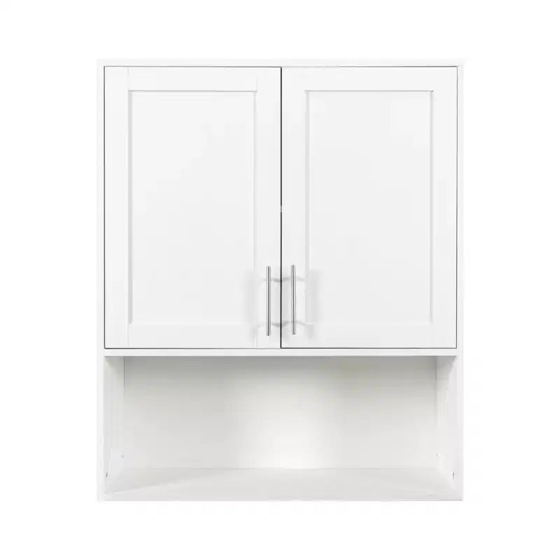 Meuble de salle de bain moderne avec miroir 31,5 po avec fentes pour papier-mouchoir, 2 portes et étagère réglable