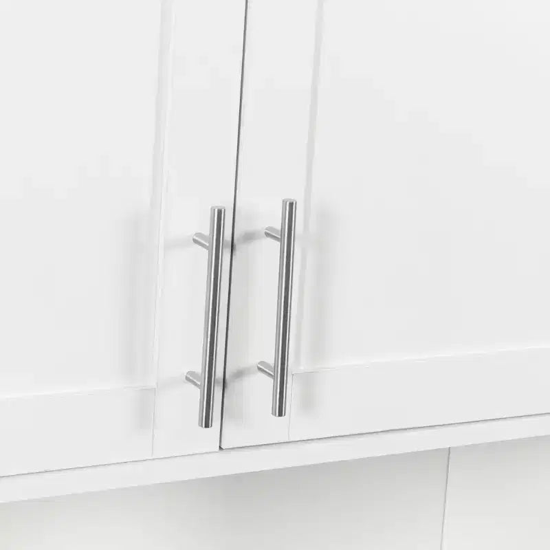 Meuble de salle de bain moderne avec miroir 31,5 po avec fentes pour papier-mouchoir, 2 portes et étagère réglable