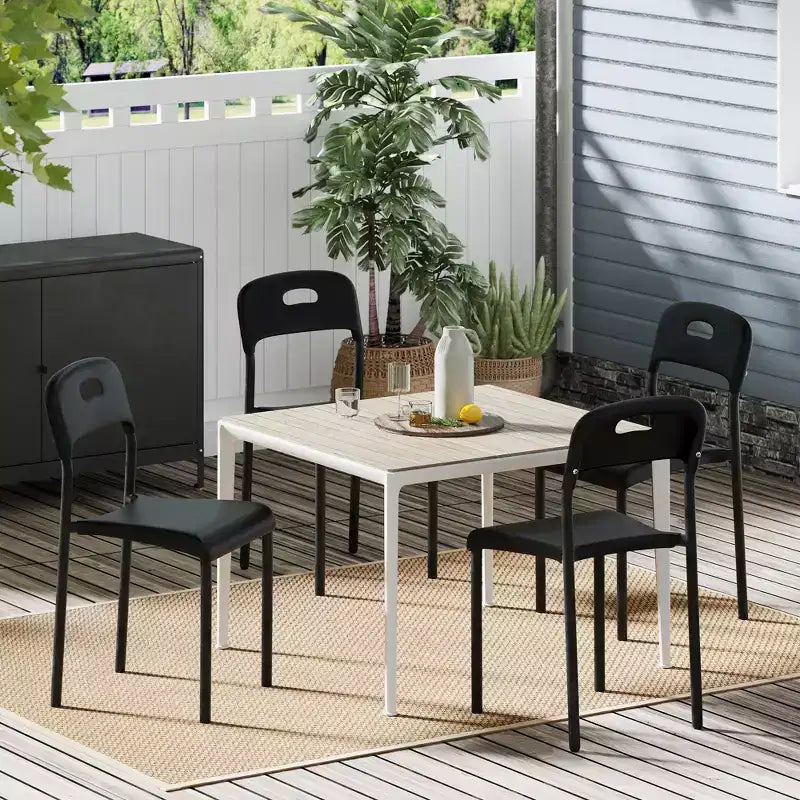Chaises de salle à manger empilables en plastique avec pieds en métal pour salle de conférence, bureau, table de salle à manger, montage facile, résistant aux taches, utilisation intérieure et extérieure