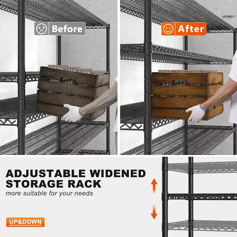 Étagère de rangement en métal robuste à 5 niveaux avec roulettes, 3000 lb, 60 la. x 24 p. x 82 h. po.