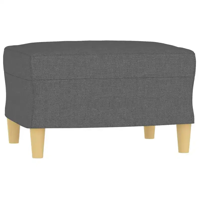Canapé 3 places avec pouf pour salon, tissu gris foncé