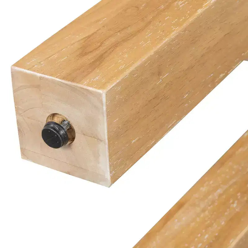 Console rustique en bois avec tiroir dissimulé et prise de courant latérale pour entrées, salons et bureaux à domicile