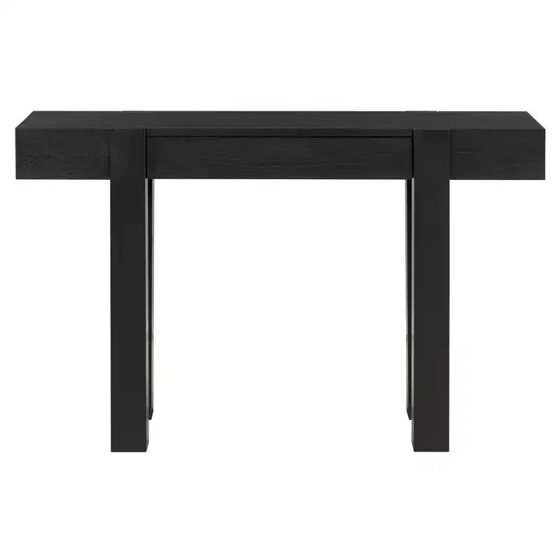 Console rustique en bois avec tiroir dissimulé et prise de courant latérale pour entrées, salons et bureaux à domicile