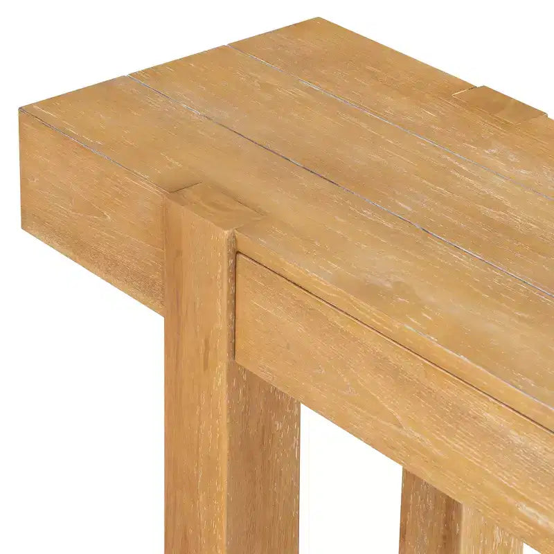 Console rustique en bois avec tiroir dissimulé et prise de courant latérale pour entrées, salons et bureaux à domicile