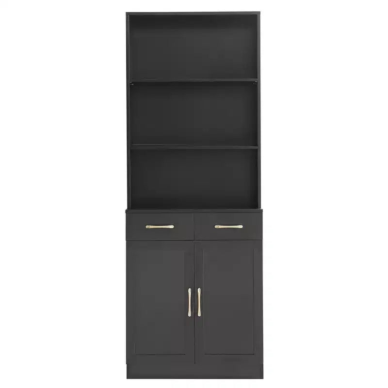 Meuble de Rangement Haut de Salle de Bain avec 2 Tiroirs et Étagères Ouvertes