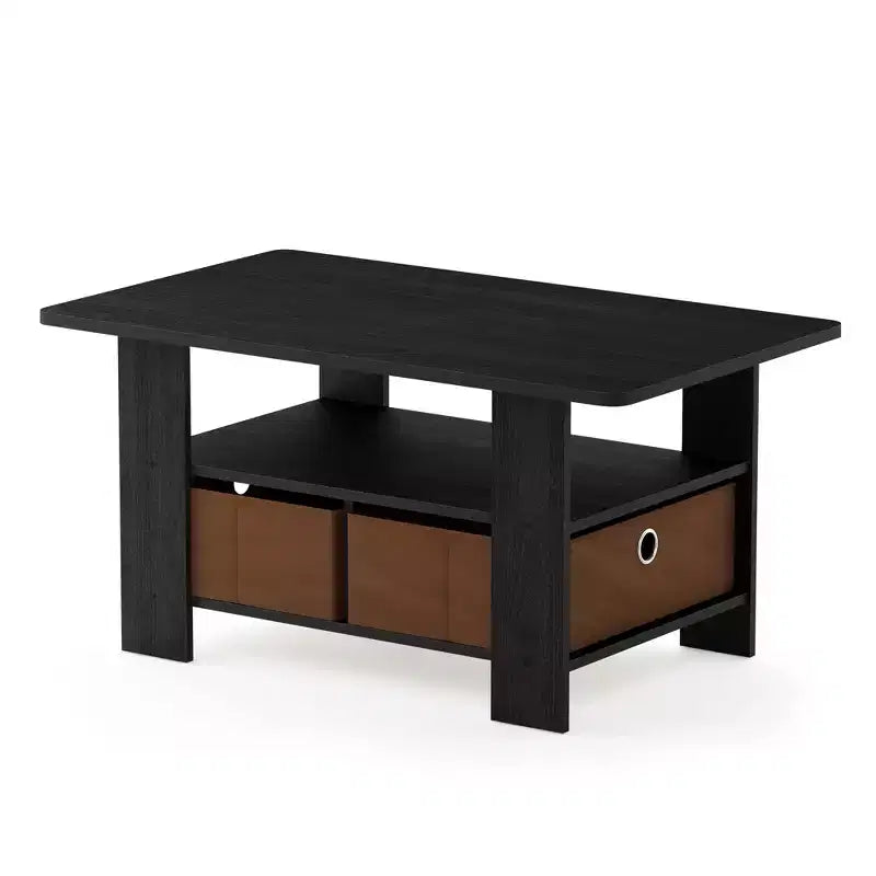 Table basse moderne de 31 po avec tiroir de rangement et étagère ouverte
