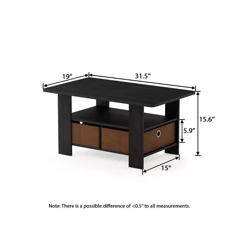 Table basse moderne de 31 po avec tiroir de rangement et étagère ouverte