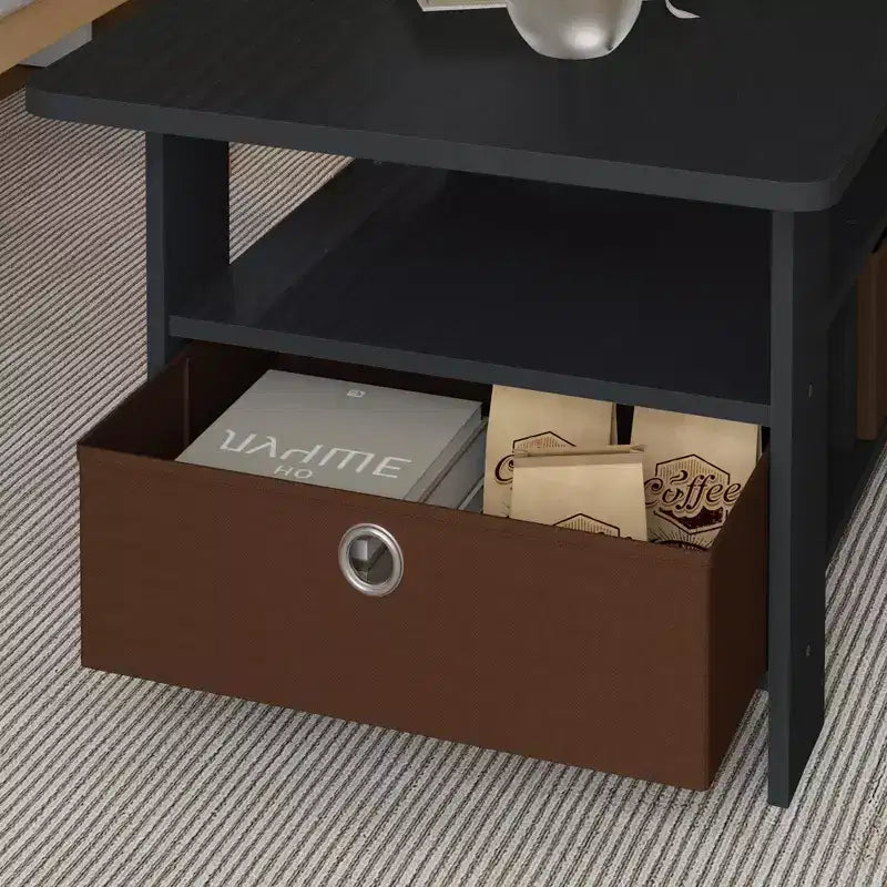 Table basse moderne de 31 po avec tiroir de rangement et étagère ouverte