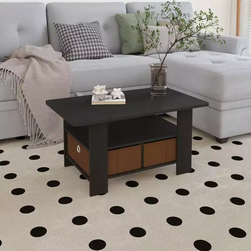 Table basse moderne de 31 po avec tiroir de rangement et étagère ouverte