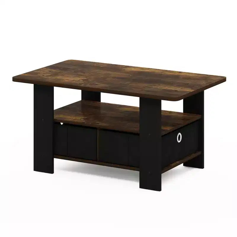Table basse moderne de 31 po avec tiroir de rangement et étagère ouverte