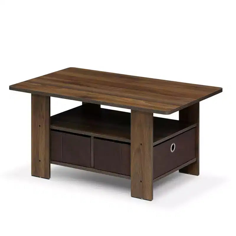 Table basse moderne de 31 po avec tiroir de rangement et étagère ouverte