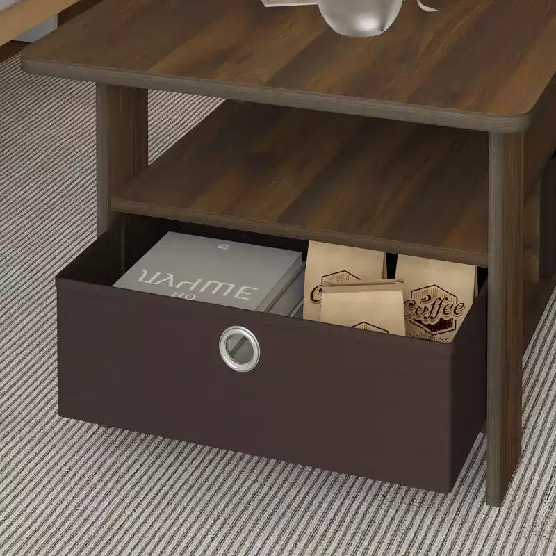 Table basse moderne de 31 po avec tiroir de rangement et étagère ouverte