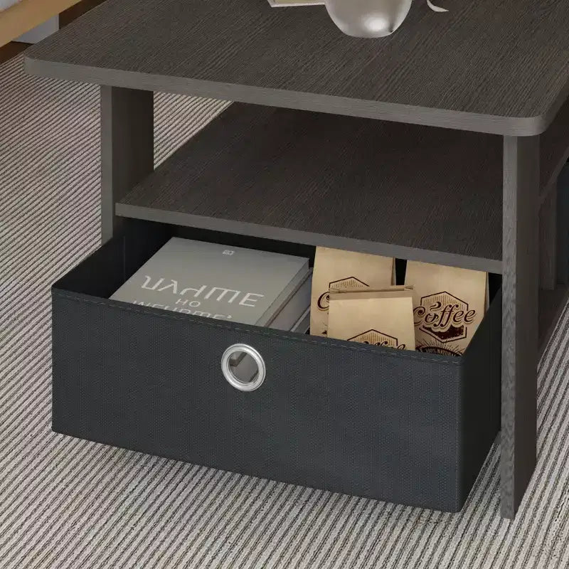 Table basse moderne de 31 po avec tiroir de rangement et étagère ouverte