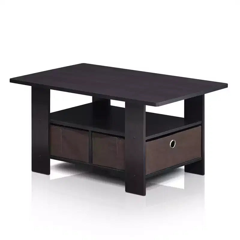 Table basse moderne de 31 po avec tiroir de rangement et étagère ouverte