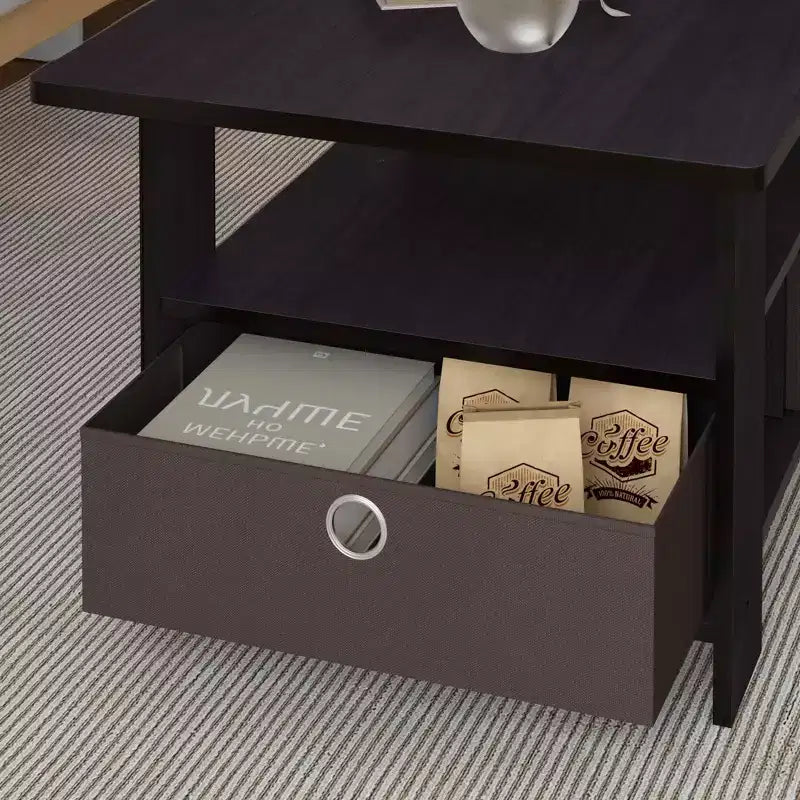 Table basse moderne de 31 po avec tiroir de rangement et étagère ouverte