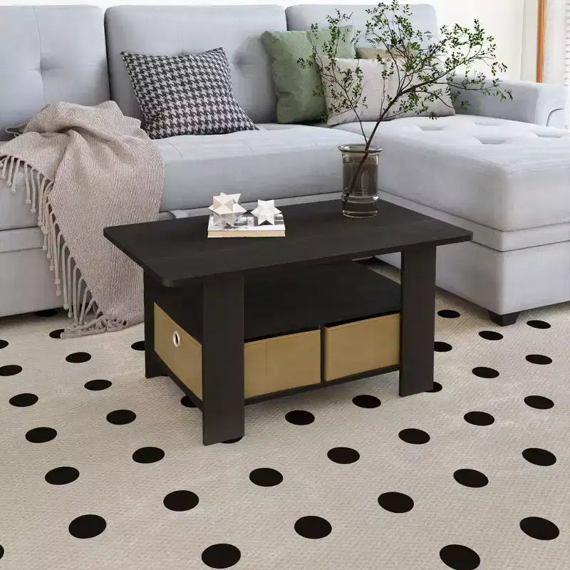 Table basse moderne de 31 po avec tiroir de rangement et étagère ouverte