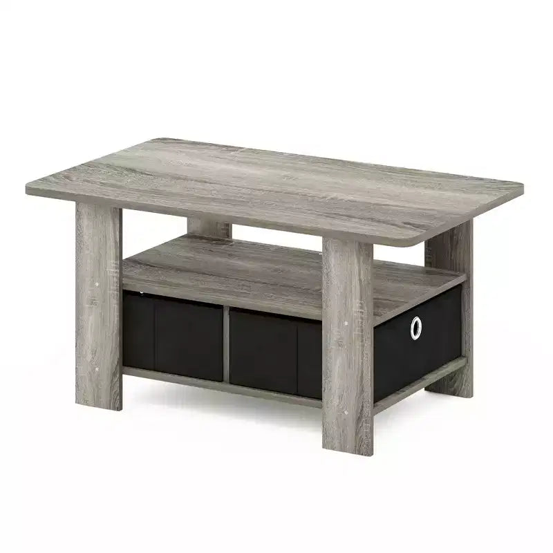 Table basse moderne de 31 po avec tiroir de rangement et étagère ouverte