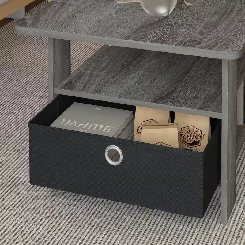 Table basse moderne de 31 po avec tiroir de rangement et étagère ouverte