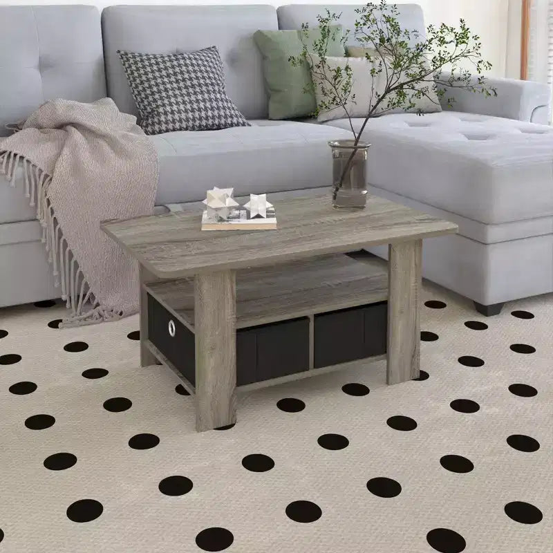 Table basse moderne de 31 po avec tiroir de rangement et étagère ouverte