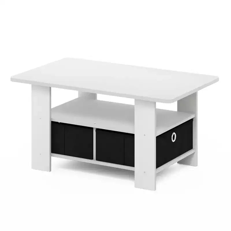 Table basse moderne de 31 po avec tiroir de rangement et étagère ouverte