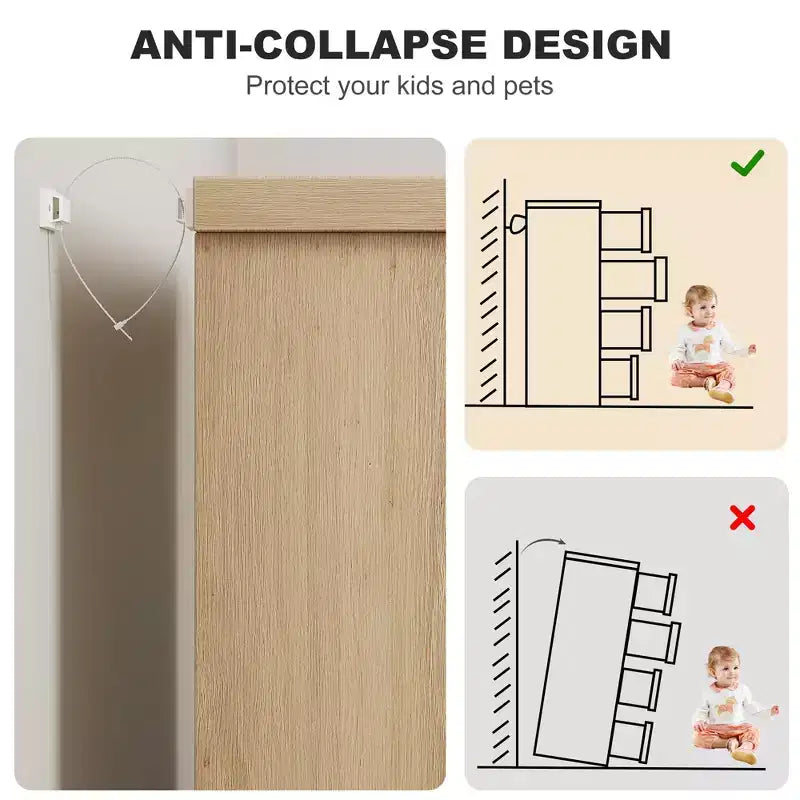 Commode moderne à 4 tiroirs avec poignées encastrées, meuble de rangement en bois pour chambre à coucher, salon, chambre d'enfant