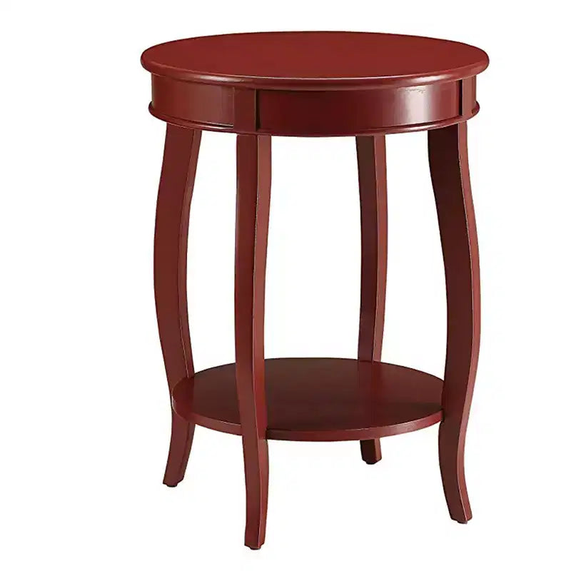 Table d'appoint ronde en bois, rouge