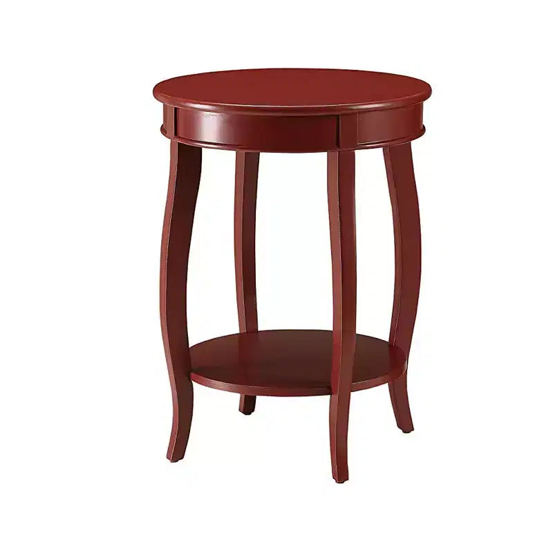 Table d'appoint ronde en bois, rouge