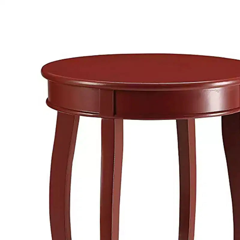 Table d'appoint ronde en bois, rouge