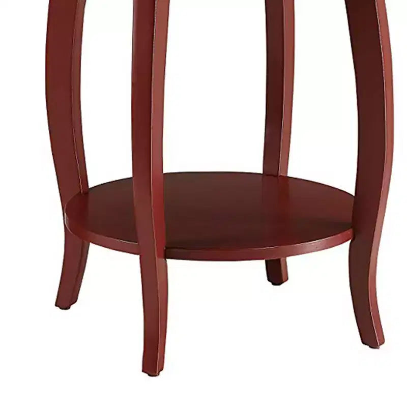 Table d'appoint ronde en bois, rouge