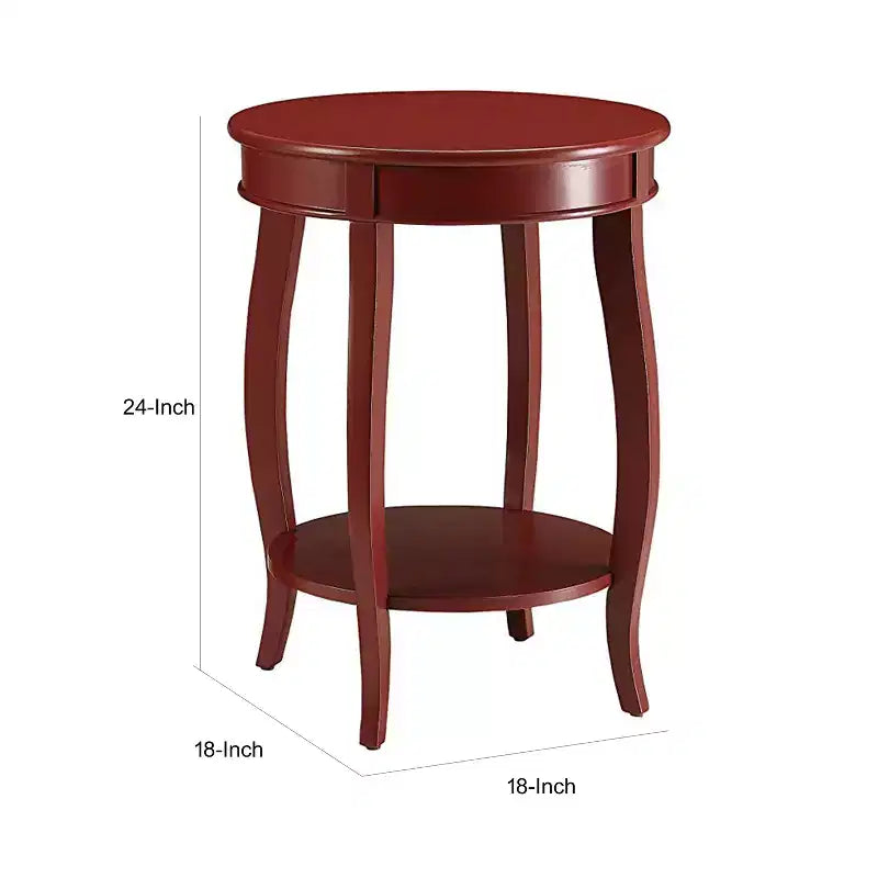 Table d'appoint ronde en bois, rouge