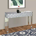 Console de table miroir, motif damier, rectangulaire, transparent