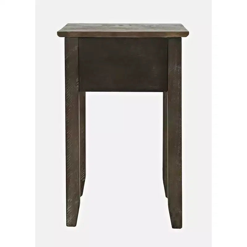 Table d'appoint de ferme en pin massif vieilli avec tiroir