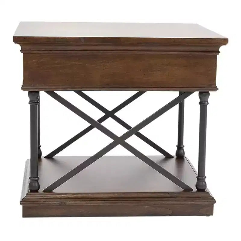 Table de chevet avec tiroir, brun cordovan, bois de bouleau