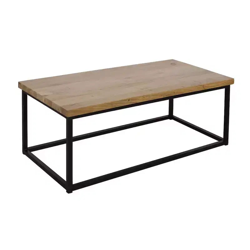 Table basse moderne en bois d'acacia massif, 120,65 x 59,69 x 48,26 cm (L x P x H).