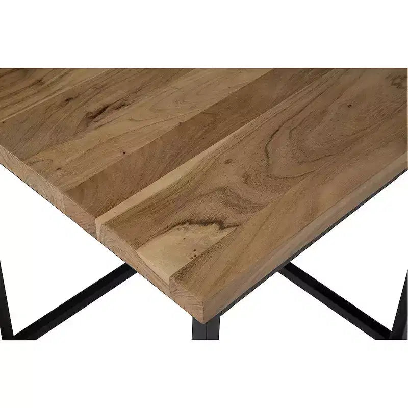 Table basse moderne en bois d'acacia massif, 120,65 x 59,69 x 48,26 cm (L x P x H).