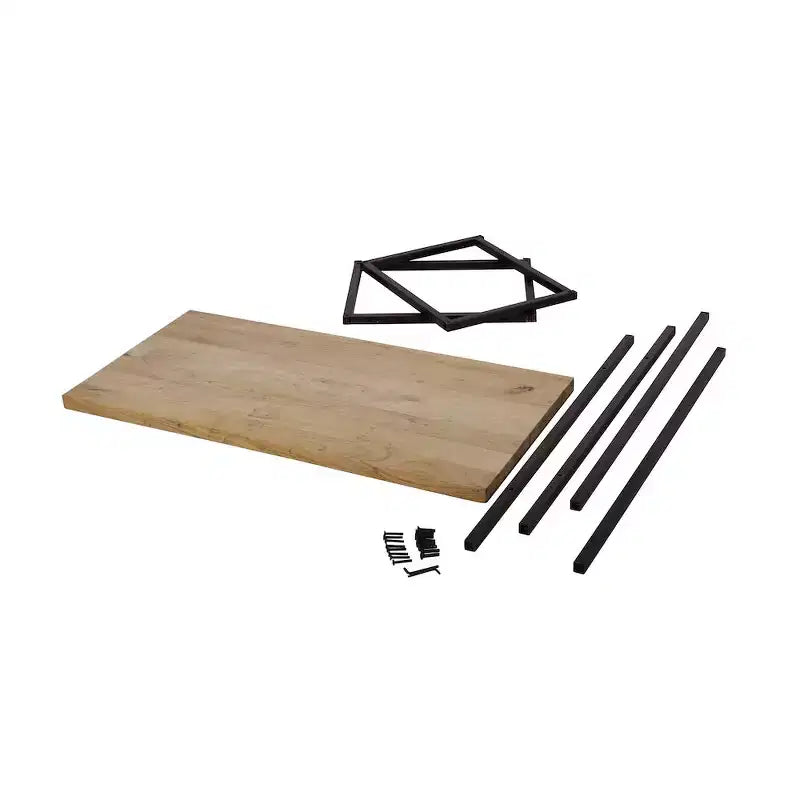Table basse moderne en bois d'acacia massif, 120,65 x 59,69 x 48,26 cm (L x P x H).