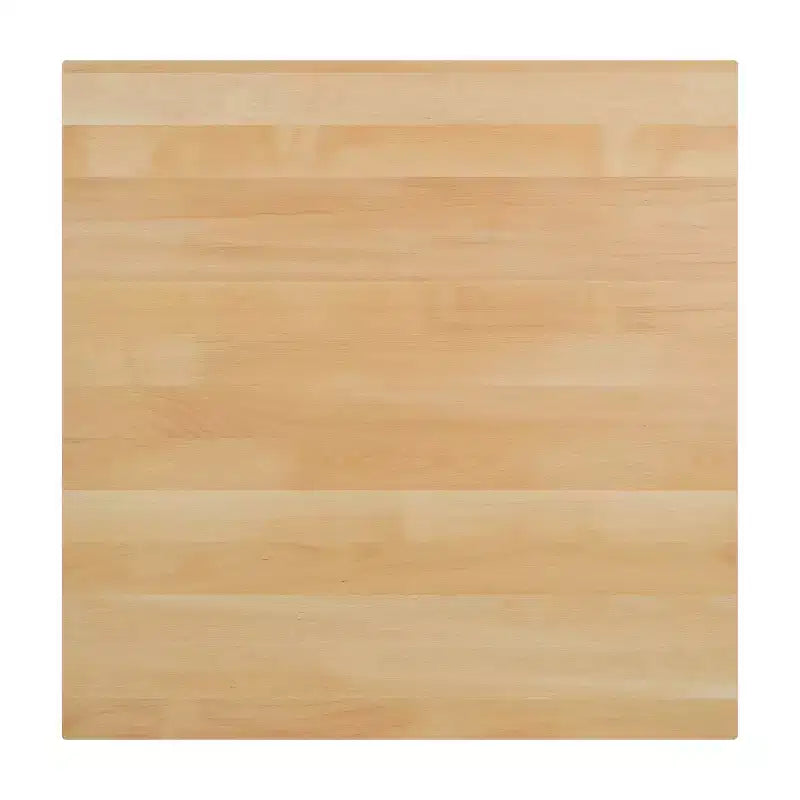 Plateau de table commercial carré en bois massif de 36 po avec piètement en X en fonte résistant à la rouille, hauteur repas