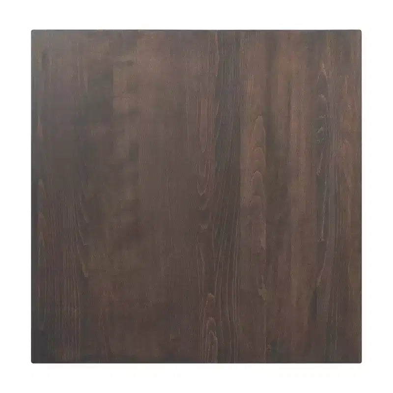 Plateau de table commercial carré en bois massif de 36 po avec piètement en X en fonte résistant à la rouille, hauteur repas