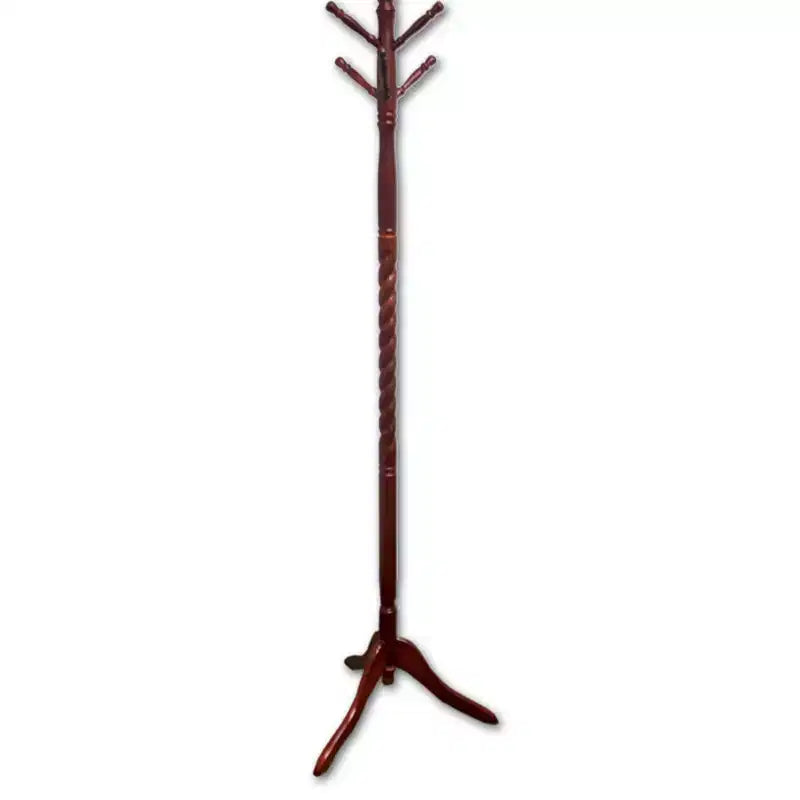 Porte-manteau autoportant Hall Tree de 71,5 po avec 6 crochets, cerisier