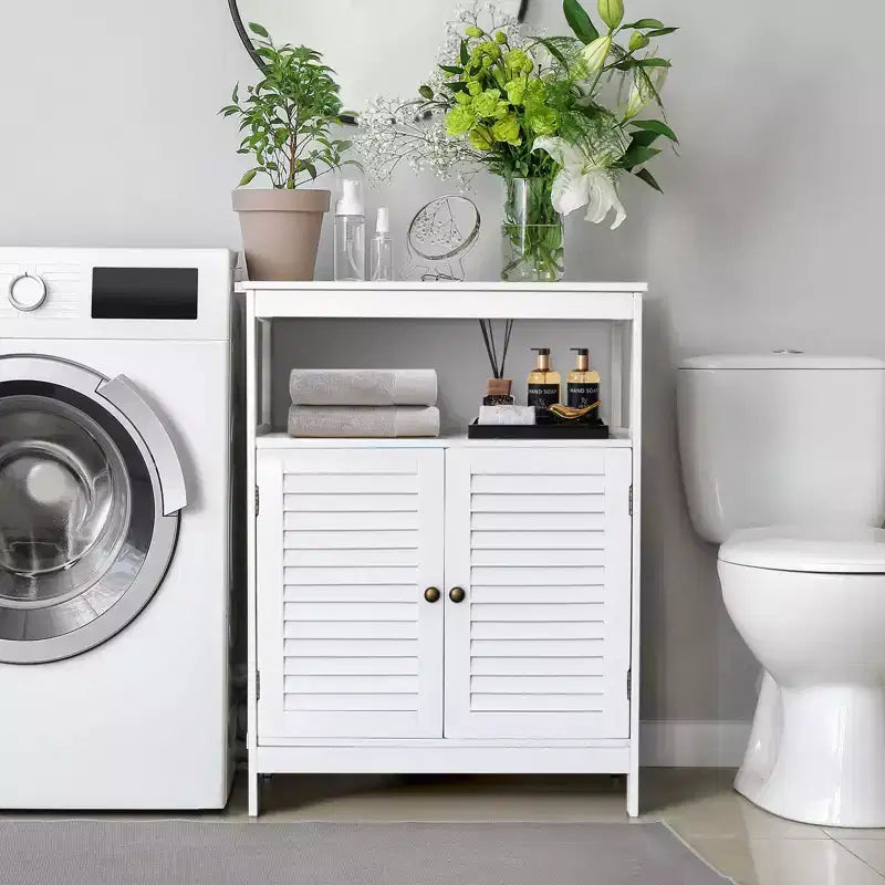 Meuble de salle de bain à deux portes blanc de 31,5 po