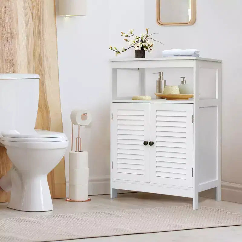 Meuble de salle de bain à deux portes blanc de 31,5 po
